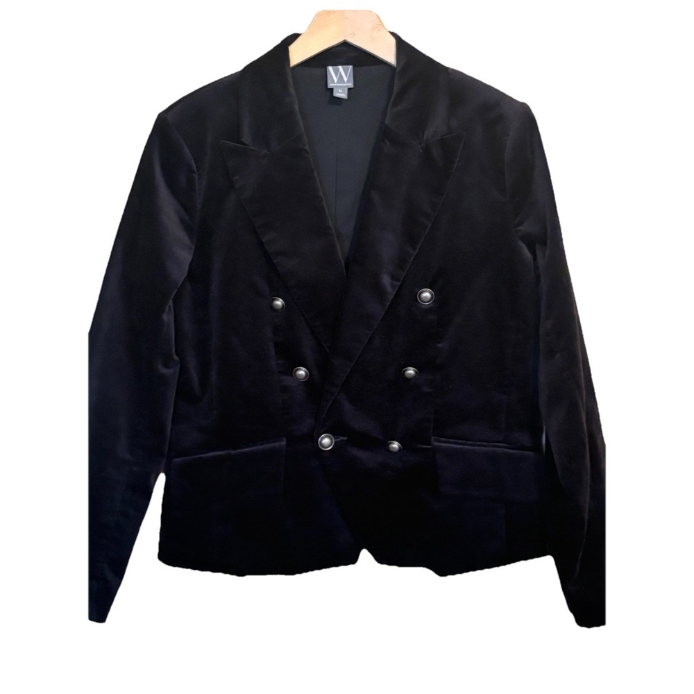 VTG 90s Velvet Blazer Women's 14 Black Gothic Dark Romantic Steampunk